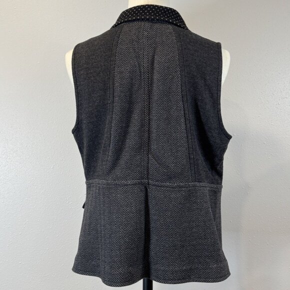 Coldwater Creek Herringbone Knit Vest M 10-12 Sleeveless Career Casual Gray - Picture 2 of 16